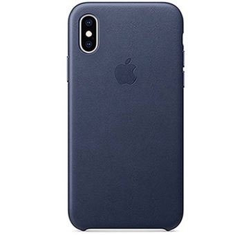 Funda Apple Leather Case Azul Noche para iPhone Xs