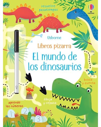 Libro Pizarra El mundo de los dinosaurios vv.aa. cuaderno actividades. editorial usborne tapa blanda