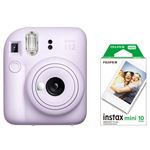 Kit Cámara instantánea Fujifilm Instax Mini 12 Lila púrpura + Carga de película de 10 fotos