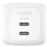 Cargador de pared dual Belkin BoostCharge Pro 50W USB-C GaN Power Delivery + Cable USB-C 1m Blanco