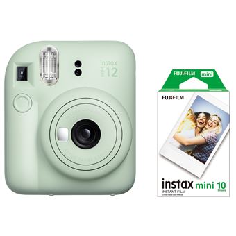 Kit Cámara instantánea Fujifilm Instax Mini 12 Verde menta + Carga de película de 10 fotos