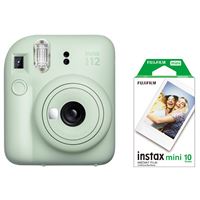 Kit Cámara instantánea Fujifilm Instax Mini 12 Verde menta + Carga de película de 10 fotos