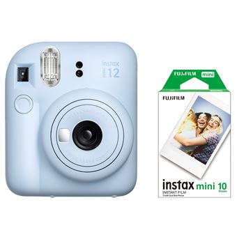 Kit Cámara instantánea Fujifilm Instax Mini 12 Azul pastel + Carga de película de 10 fotos