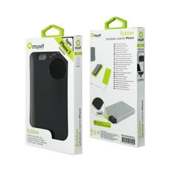 Muvit Funda en silicona negra para iPhone 5 - 1