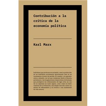 Contribucion A La Critica De La Economia Politica