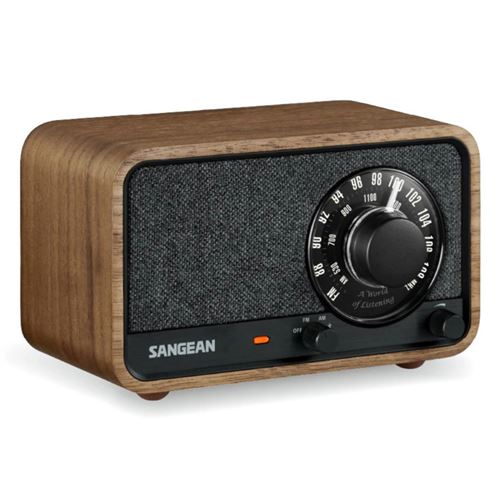 Radio Analógica Portátil Sangean Wr-8 Bluetooth Nogal Vintage