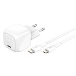 Cargador de pared Belkin 30W USB-C Power Delivery + Cable USB-C/Lightning 1m Blanco