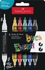 Pack 6 Marcadores Acrílicos Clásicos Faber Castell Black Edition Shake&paint