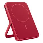 Powerbank inalámbrico magnético Fresh'n Rebel con soporte 5000mAh Rojo baya