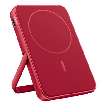 Powerbank inalámbrico magnético Fresh'n Rebel con soporte 5000mAh Rojo baya