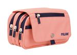 Estuche Portatodo Milan 4 Cremalleras Con Solapa 1918 Rosa