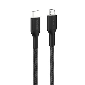 Cable de carga trenzado Belkin BoostCharge Pro USB-C a micro-USB 1m Negro