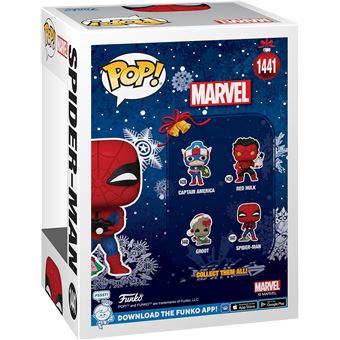 Figura Funko Marvel Spiderman con regalo de Navidad 10cm Figura