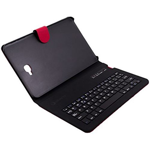 Silverht Funda Bookcase wave roja con teclado bluetooth para samsung tab 10.1 2016 galaxy de pulgadas 10 t580 y t585 color 111936940199 2565 101