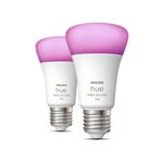 Kit 2 bombillas inteligentes Philips Hue E27 Luz ambiental