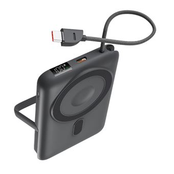  Powerbank magnética Ksix 10000mAh con soporte Gris