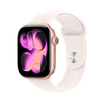 Apple Watch Series 11 GPS 42mm Caja Aluminio Oro rosa y Correa Deportiva Rosa rubor  - Talla S/M