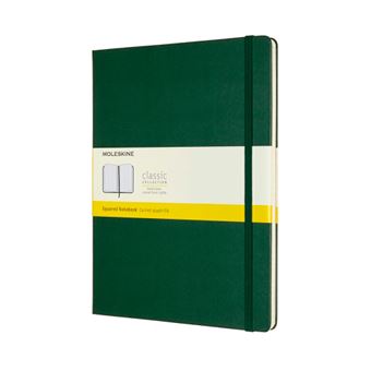 Cuaderno Moleskine Classic XL cuadros tapa dura verde mirto