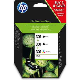Cartucho de tinta HP 301 Negro-Tri-Color Pack
