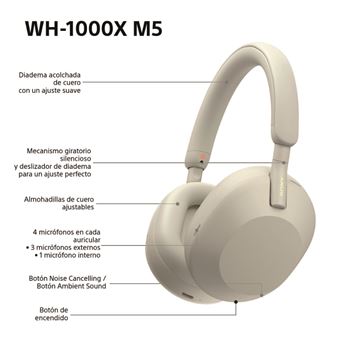 Auriculares Noise Cancelling Sony WH-1000XM5 Plata - Auriculares