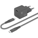 Cargador de pared WeFix Pro USB-C GaN de 30W + Cable USB-C 1m Gris