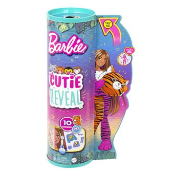 Muñeca articulada Barbie Cutie Reveal Mattel serie Amigos de la Jungla con  disfraz de Tigre de peluche con mascota y accesorios - Figura pequeña -  Comprar en Fnac