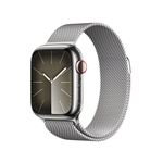 Apple Watch S9 LTE  41mm Caja de acero inoxidable Plata y correa Loop Milanese Plata