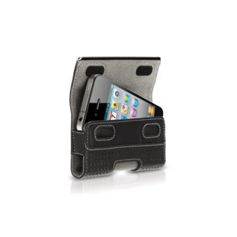 Griffin Elan Holster Metal Funda en piel negra para iPhone 4
