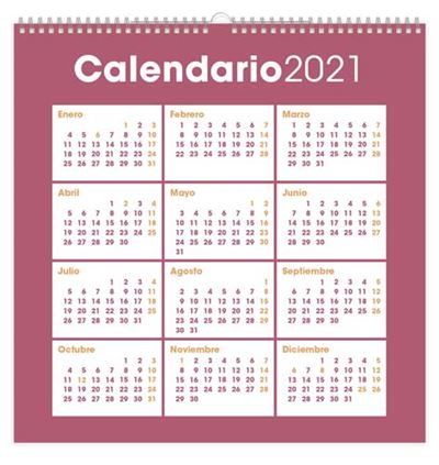 Calendario De Pared erik 2021 30 x cm