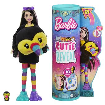 Muñeca articulada Barbie Cutie Reveal Mattel serie Amigos de la Jungla con  disfraz de Tucán de peluche con mascota y accesorios - Figura pequeña -  Comprar en Fnac