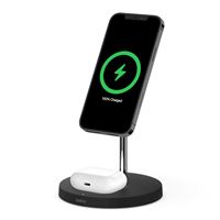 Soporte de carga inalámbrica Belkin Boost Charge 2 en 1 con MagSafe Negro