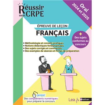 Ebook - Réussir mon CRPE oral 2024 et 2025 - Français épreuve de leçon + Offerts, des contenus numériques pour préparer le concours - 1