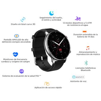 Smartwatch Amazfit GTR 2 Classic 46 mm Negro - Reloj conectado