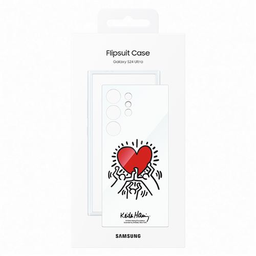 Funda  Samsung, para Galaxy S24 Plus, Flipsuit Keith Harring, Blanco