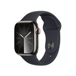 Apple Watch S9 LTE  41mm Caja de acero inoxidable Grafito y correa deportiva Medianoche - Talla S/M