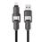 Cable de carga y transferencia de datos Ksix cabezales plegables USB-A/USB-C a USB-C/Lightning 240W 1m Negro