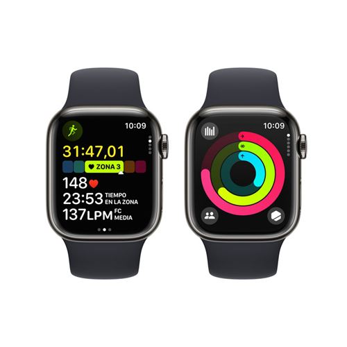 Apple Watch S9 LTE 41mm Caja de acero inoxidable Grafito y correa