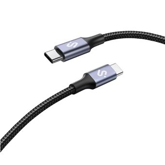 Cable Subblim Plus 100W Carga rápida PD3.0 USB-C a USB-C de 2m Negro