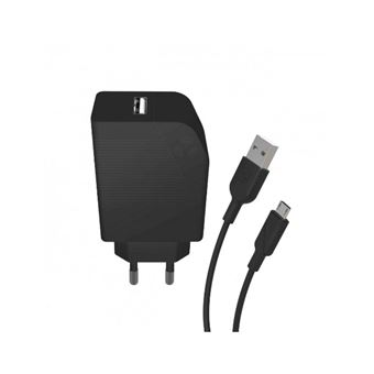 Cargador Muvit USB 2.4A 12W + Cable Micro USB 2.4A Negro USB 2.4A 12W + Cable Micro USB 2.4A 1,2m Negro