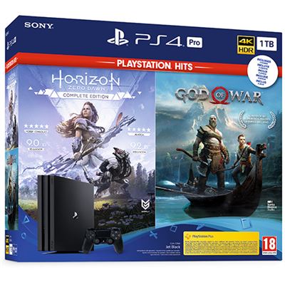 Consola Ps4 Pro 1tb god of war horizon zero dawn hits complete 1 playstation 4 sony pack down 1tb+