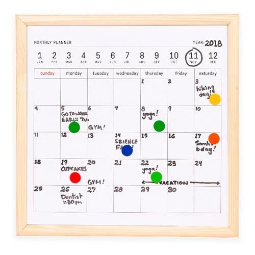 Pizarra magnética con calendario planificador Kikkerland pequeña -  Calendario, horario - Los mejores precios