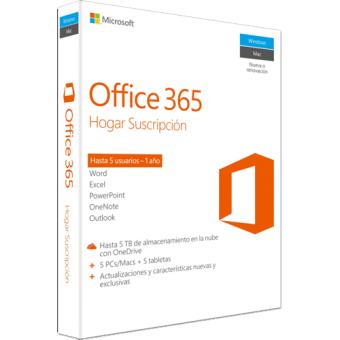 Microsoft Office 365 Hogar Windows / Mac (1 licencia - 5 equipos) -  Accesorios Micro - Comprar en Fnac
