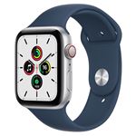 Apple Watch SE 44mm GPS Caja de aluminio en plata y correa deportiva Azul abismo