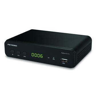 Receptor TDT  Metronic ZapBox, DVB-T2, HEVC, HD-SP.1, Botón SOS,  Sintonización automática, USB, Negro