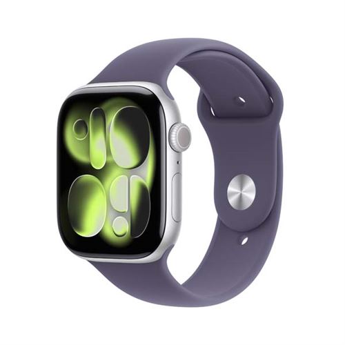 Apple Watch Series 11 Gps 46mm Caja Aluminio Plata Y Correa Deportiva Morado Niebla - Talla M/l