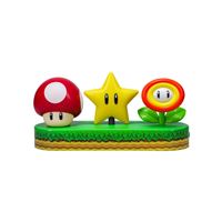 Lámpara Paladone Super Mario Icons Seta Estrella Flor de fuego 30cm