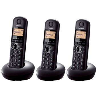 Teléfono inalámbrico Panasonic KX-TGB213SPB trío negro Dect