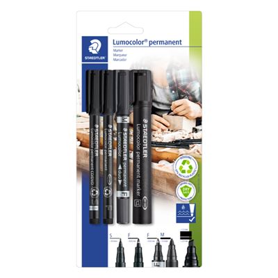 Set de 4 rotuladores permanentes Staedtler Lumocolor 60 BK