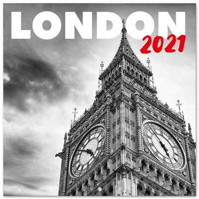 Erik Calendario De pared 2021 londres 30x30 cm london black and white 30