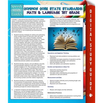 Common Core State Standards: Math And Language 1st Grade - 1